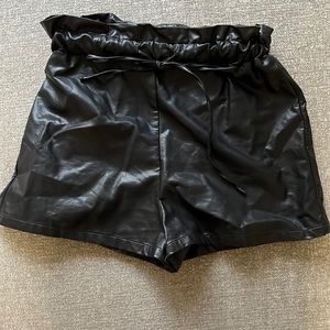 Princess Polly Kaleem faux leather shorts